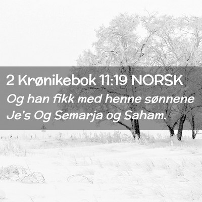 Picture 02 - 2 Krønikebok 11:19 NORSK - Og han fikk med henne sønnene Je's Og Semarja og - Bible Verse Picture