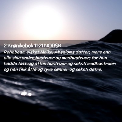 Picture 02 - 2 Krønikebok 11:21 NORSK - Rehabeam elsket Ma'ka, Absaloms datter, mere enn - Bible Verse Picture