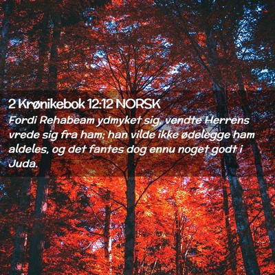 Picture 02 - 2 Krønikebok 12:12 NORSK - Fordi Rehabeam ydmyket sig, vendte Herrens vrede - Bible Verse Picture