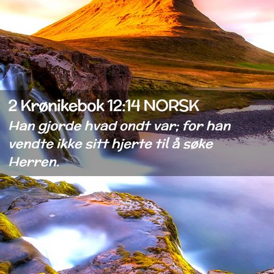 Picture 02 - 2 Krønikebok 12:14 NORSK - Han gjorde hvad ondt var; for han vendte ikke - Bible Verse Picture