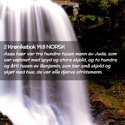 Picture 02 - 2 Krønikebok 14:8 NORSK - Asas hær var tre hundre tusen mann av Juda, som - Bible Verse Picture