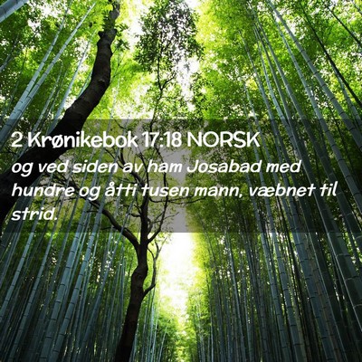 Picture 02 - 2 Krønikebok 17:18 NORSK - og ved siden av ham Josabad med hundre og åtti - Bible Verse Picture
