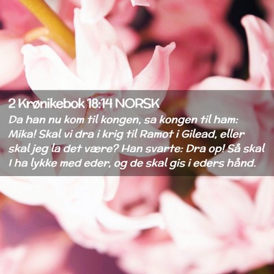 Picture 02 - 2 Krønikebok 18:14 NORSK - Da han nu kom til kongen, sa kongen til ham: - Bible Verse Picture