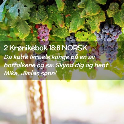 Picture 02 - 2 Krønikebok 18:8 NORSK - Da kalte Israels konge på en av hoffolkene og - Bible Verse Picture