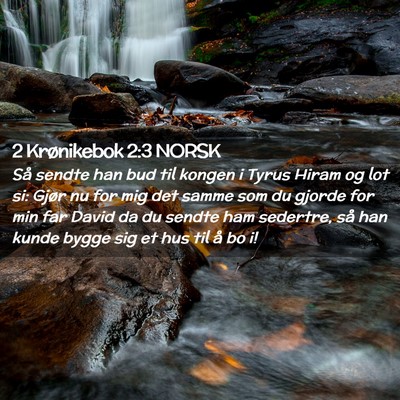Picture 02 - 2 Krønikebok 2:3 NORSK - Så sendte han bud til kongen i Tyrus Hiram og - Bible Verse Picture