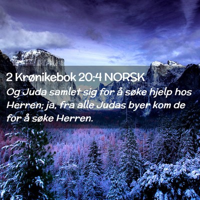 Picture 02 - 2 Krønikebok 20:4 NORSK - Og Juda samlet sig for å søke hjelp hos Herren; - Bible Verse Picture