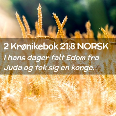 Picture 02 - 2 Krønikebok 21:8 NORSK - I hans dager falt Edom fra Juda og tok sig en - Bible Verse Picture