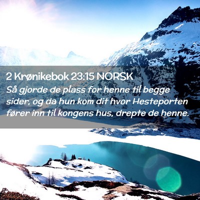 Picture 02 - 2 Krønikebok 23:15 NORSK - Så gjorde de plass for henne til begge sider, og - Bible Verse Picture
