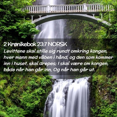 Picture 02 - 2 Krønikebok 23:7 NORSK - Levittene skal stille sig rundt omkring kongen, - Bible Verse Picture