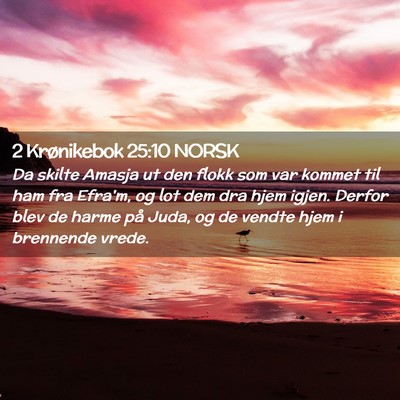 Picture 02 - 2 Krønikebok 25:10 NORSK - Da skilte Amasja ut den flokk som var kommet til - Bible Verse Picture