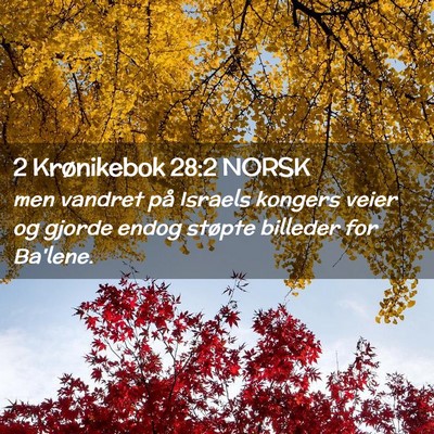Picture 02 - 2 Krønikebok 28:2 NORSK - men vandret på Israels kongers veier og gjorde - Bible Verse Picture