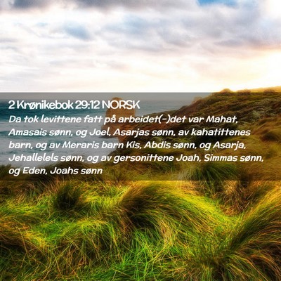 Picture 02 - 2 Krønikebok 29:12 NORSK - Da tok levittene fatt på arbeidet(-)det var - Bible Verse Picture