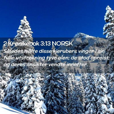 Picture 02 - 2 Krønikebok 3:13 NORSK - Således målte disse kjerubers vinger i sin - Bible Verse Picture