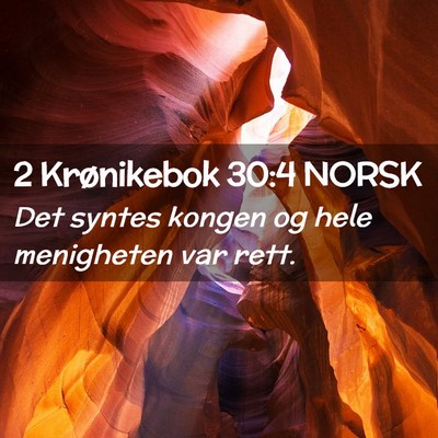 Picture 02 - 2 Krønikebok 30:4 NORSK - Det syntes kongen og hele menigheten var - Bible Verse Picture