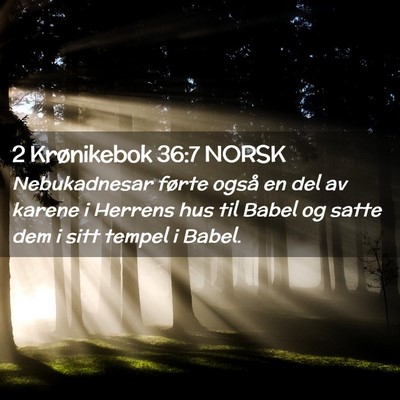 Picture 02 - 2 Krønikebok 36:7 NORSK - Nebukadnesar førte også en del av karene i - Bible Verse Picture
