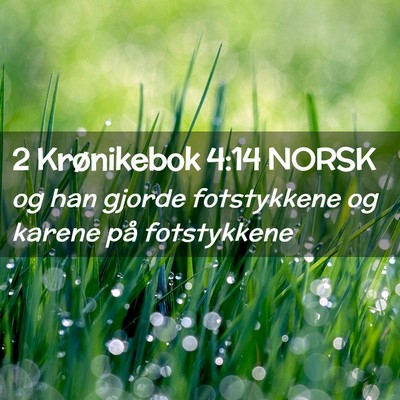 Picture 02 - 2 Krønikebok 4:14 NORSK - og han gjorde fotstykkene og karene på - Bible Verse Picture