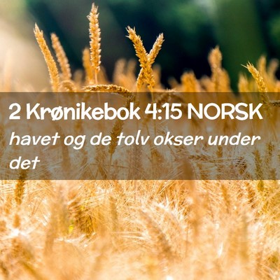 Picture 02 - 2 Krønikebok 4:15 NORSK - havet og de tolv okser under - Bible Verse Picture