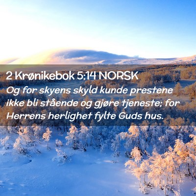 Picture 02 - 2 Krønikebok 5:14 NORSK - Og for skyens skyld kunde prestene ikke bli - Bible Verse Picture