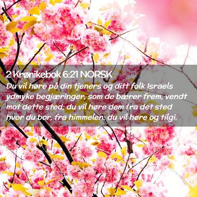 Picture 02 - 2 Krønikebok 6:21 NORSK - Du vil høre på din tjeners og ditt folk Israels - Bible Verse Picture