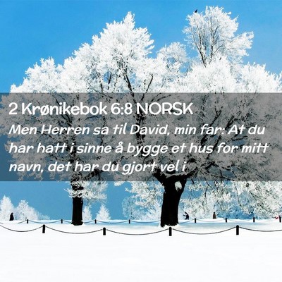 Picture 02 - 2 Krønikebok 6:8 NORSK - Men Herren sa til David, min far: At du har hatt - Bible Verse Picture