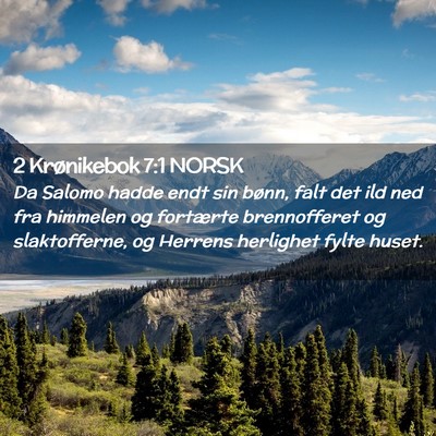 Picture 02 - 2 Krønikebok 7:1 NORSK - Da Salomo hadde endt sin bønn, falt det ild ned - Bible Verse Picture