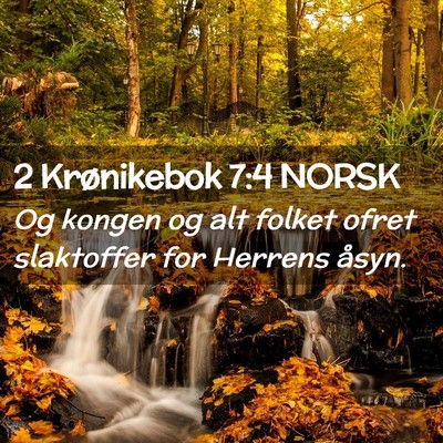 Picture 02 - 2 Krønikebok 7:4 NORSK - Og kongen og alt folket ofret slaktoffer for - Bible Verse Picture