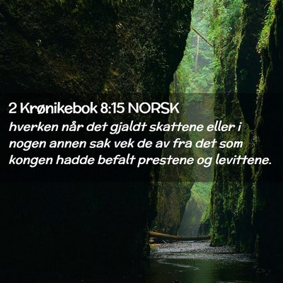 Picture 02 - 2 Krønikebok 8:15 NORSK - hverken når det gjaldt skattene eller i nogen - Bible Verse Picture