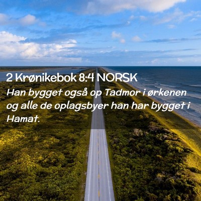 Picture 02 - 2 Krønikebok 8:4 NORSK - Han bygget også op Tadmor i ørkenen og alle de - Bible Verse Picture