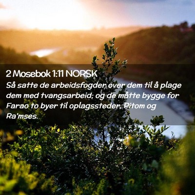 Picture 02 - 2 Mosebok 1:11 NORSK - Så satte de arbeidsfogder over dem til å plage - Bible Verse Picture