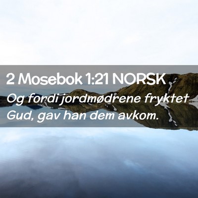 Picture 02 - 2 Mosebok 1:21 NORSK - Og fordi jordmødrene fryktet Gud, gav han dem - Bible Verse Picture