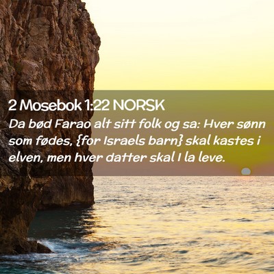 Picture 02 - 2 Mosebok 1:22 NORSK - Da bød Farao alt sitt folk og sa: Hver sønn som - Bible Verse Picture