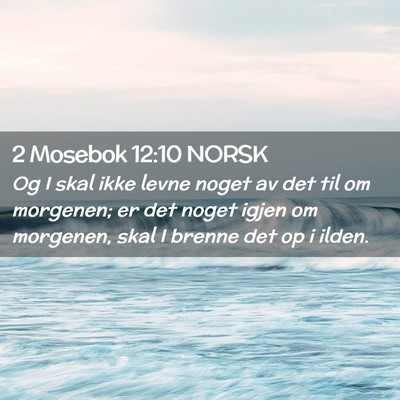 Picture 02 - 2 Mosebok 12:10 NORSK - Og I skal ikke levne noget av det til om - Bible Verse Picture