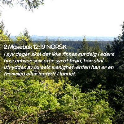 Picture 02 - 2 Mosebok 12:19 NORSK - I syv dager skal det ikke finnes surdeig i eders - Bible Verse Picture