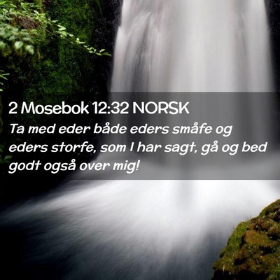 Picture 02 - 2 Mosebok 12:32 NORSK - Ta med eder både eders småfe og eders storfe, - Bible Verse Picture