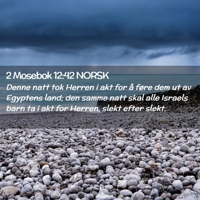 Picture 02 - 2 Mosebok 12:42 NORSK - Denne natt tok Herren i akt for å føre dem ut - Bible Verse Picture