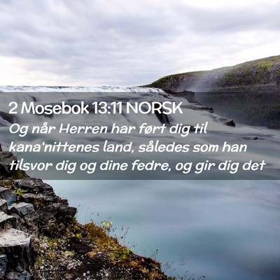 Picture 02 - 2 Mosebok 13:11 NORSK - Og når Herren har ført dig til kana'nittenes - Bible Verse Picture