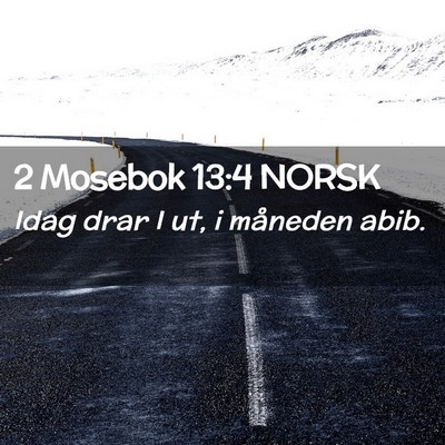 Picture 02 - 2 Mosebok 13:4 NORSK - Idag drar I ut, i måneden - Bible Verse Picture