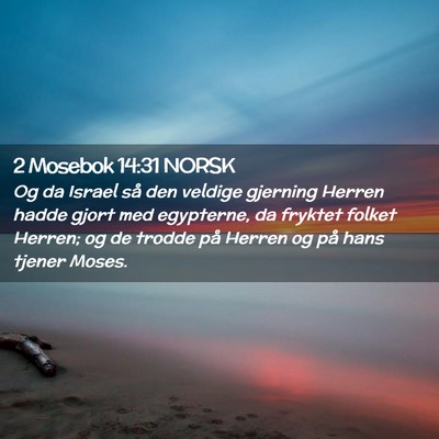 Picture 02 - 2 Mosebok 14:31 NORSK - Og da Israel så den veldige gjerning Herren - Bible Verse Picture