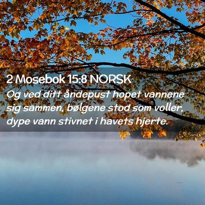 Picture 02 - 2 Mosebok 15:8 NORSK - Og ved ditt åndepust hopet vannene sig sammen, - Bible Verse Picture