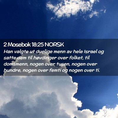 Picture 02 - 2 Mosebok 18:25 NORSK - Han valgte ut duelige menn av hele Israel og - Bible Verse Picture