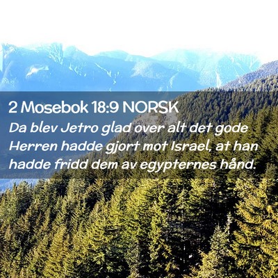 Picture 02 - 2 Mosebok 18:9 NORSK - Da blev Jetro glad over alt det gode Herren hadde - Bible Verse Picture