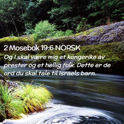 Picture 02 - 2 Mosebok 19:6 NORSK - Og I skal være mig et kongerike av prester og et - Bible Verse Picture