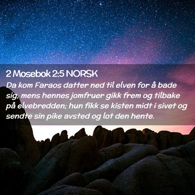 Picture 02 - 2 Mosebok 2:5 NORSK - Da kom Faraos datter ned til elven for å bade - Bible Verse Picture