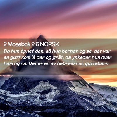 Picture 02 - 2 Mosebok 2:6 NORSK - Da hun åpnet den, så hun barnet, og se, det var - Bible Verse Picture
