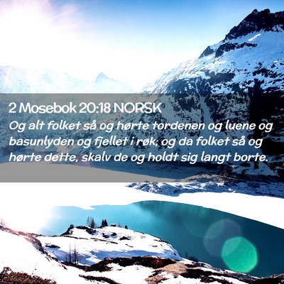 Picture 02 - 2 Mosebok 20:18 NORSK - Og alt folket så og hørte tordenen og luene og - Bible Verse Picture