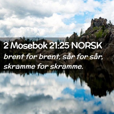 Picture 02 - 2 Mosebok 21:25 NORSK - brent for brent, sår for sår, skramme for - Bible Verse Picture