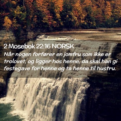 Picture 02 - 2 Mosebok 22:16 NORSK - Når nogen forfører en jomfru som ikke er - Bible Verse Picture