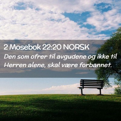 Picture 02 - 2 Mosebok 22:20 NORSK - Den som ofrer til avgudene og ikke til Herren - Bible Verse Picture
