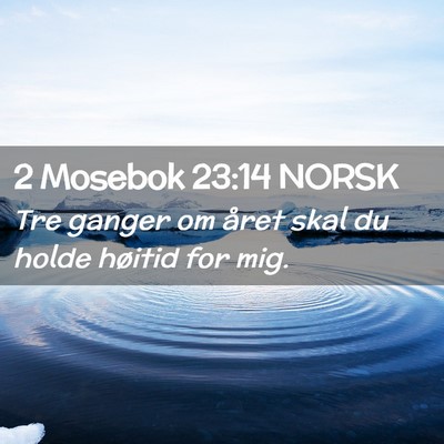 Picture 02 - 2 Mosebok 23:14 NORSK - Tre ganger om året skal du holde høitid for - Bible Verse Picture