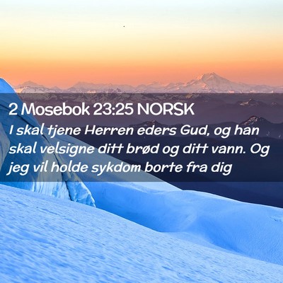 Picture 02 - 2 Mosebok 23:25 NORSK - I skal tjene Herren eders Gud, og han skal - Bible Verse Picture